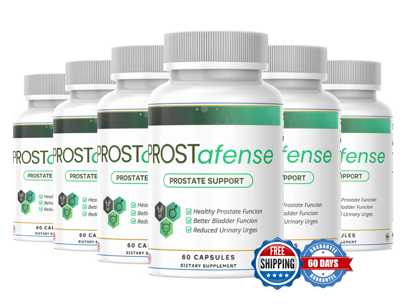 Prostafense supplement bottle and testimonial image