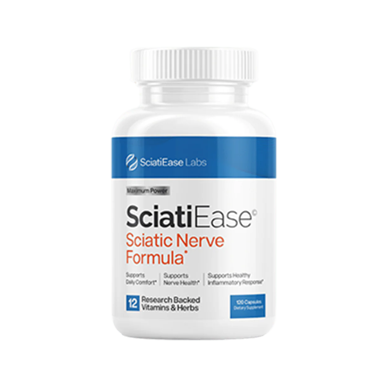 SciatiEase supplement bottle and testimonial image